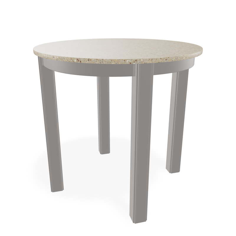 Outdoor Round Side Table, White/White, Acrylic