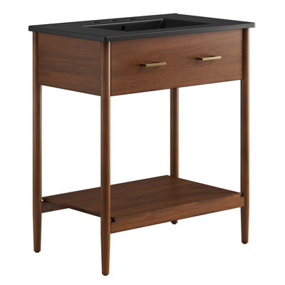 Meuble-lavabo simple 30 po avec plateau en céramique Modway Zaire
