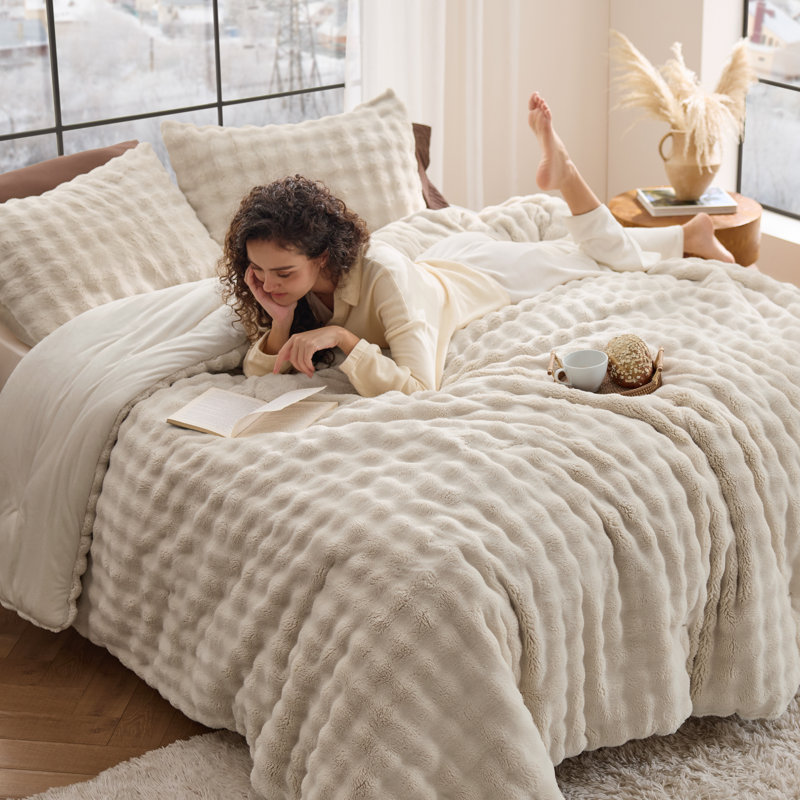 Bedsure Comforter Sets - 3-Piece, Full, Beige