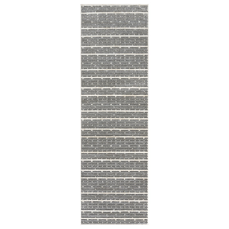 Miesner Dario Modern Striped Polyester High-Low Indoor Area Rug