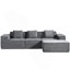 Canapé modulaire convertible avec repose-pieds et coussins, canapé modulaire en forme de L pour le salon-1060662099