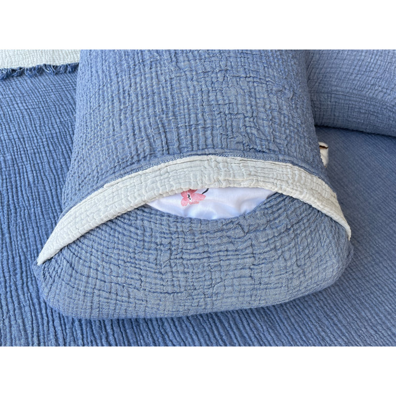 Muslin Shams Cotton Sham Set, Standard/Twin, Blue