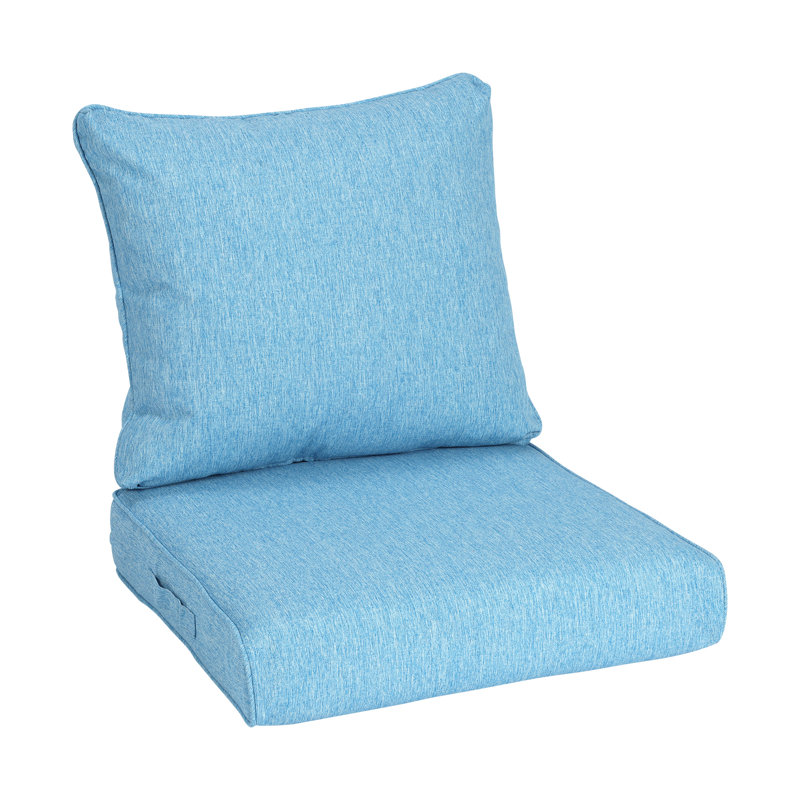 Outdoor Water-resistant Deep Seat Cushion Set, Lake Blue, 19" W x 19" D