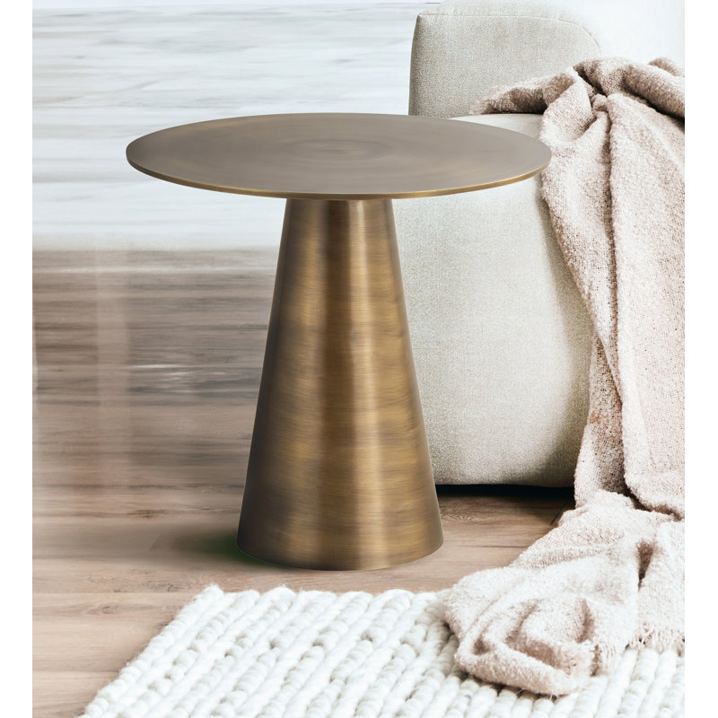 Kechia Antique Brass Finished Side Table
