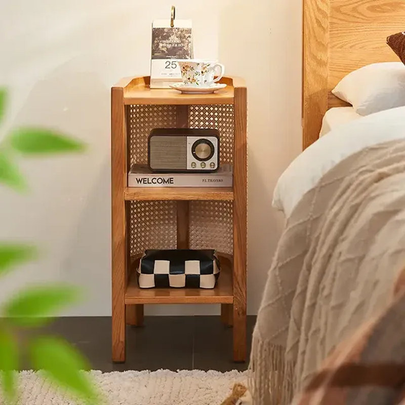30cm W Solid Wood Bedside Table, Brown