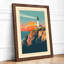 Lighthouse at Sunset Retro - Framed Print-720777003-720777006