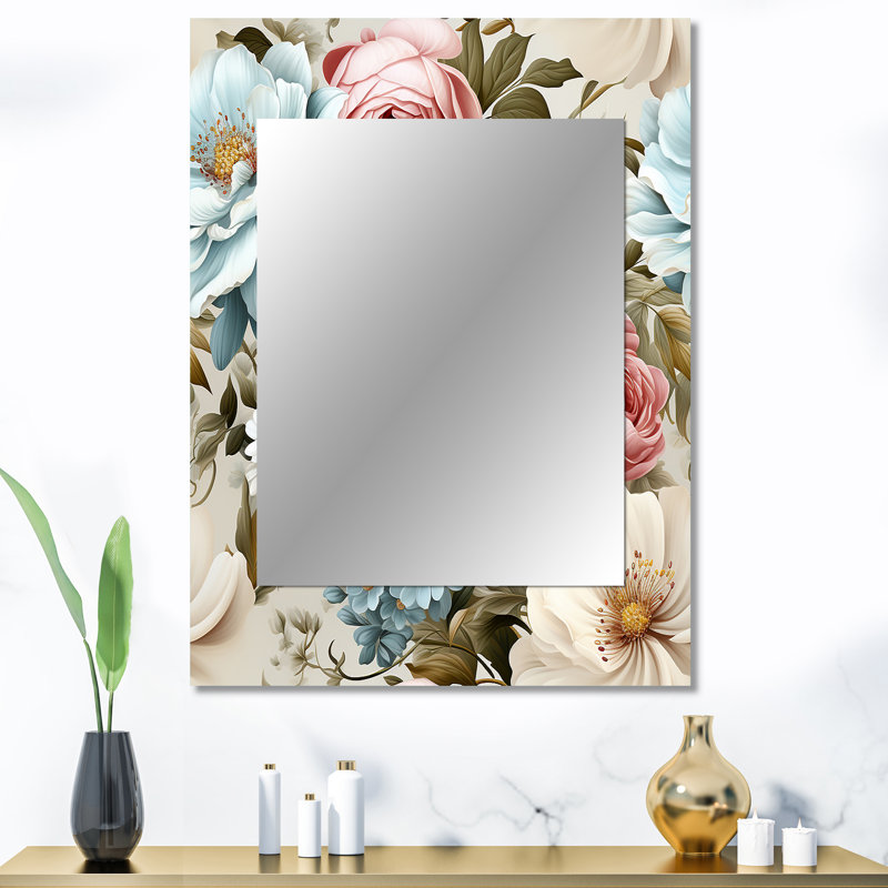 Chillcott, pastels décoratifs Boho - miroir mural décoratif floral, 40 po x 30 po