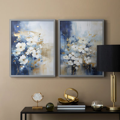 «FLORAL Series CCLxxi», reproduction encadrée de qualité supérieure - prête à être accrochée - aucun clou requis - aucun clou requis
