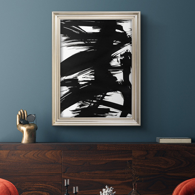 Toile encadrée de qualité supérieure en bambou noir I - prête à être accrochée, L 23 po x H 32 po