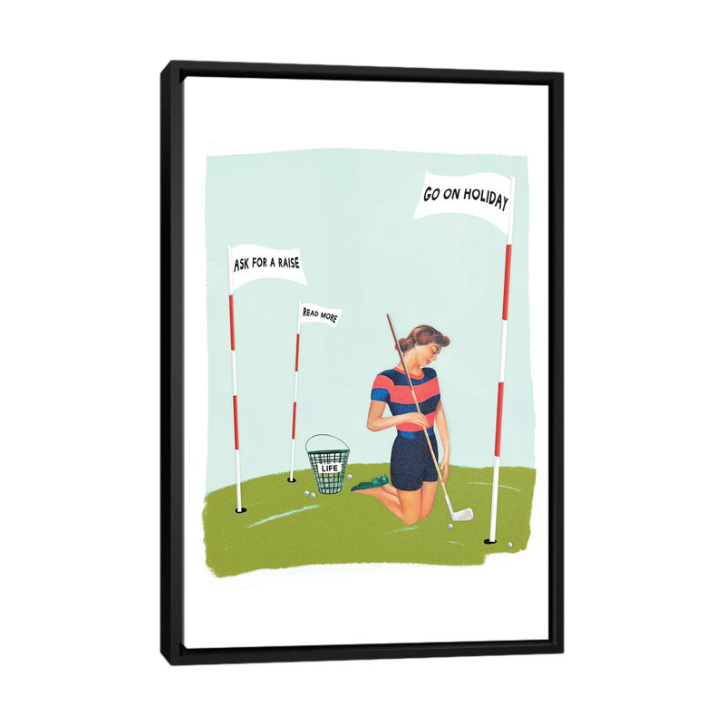 « life goal goals », impression sur toile, H 26 po x l 18 po x P 1,5 po, Toile avec cadre noir, Pas de tapis