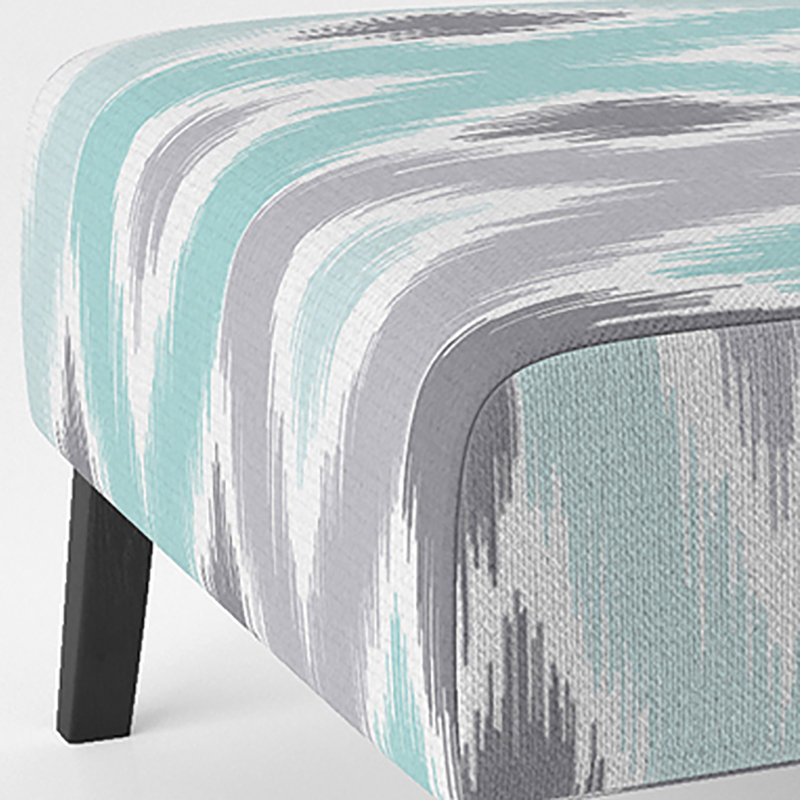 Fauteuil de chambre bleu et gris Ikat Ogee