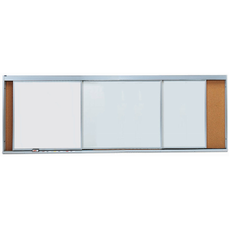 AARCO No Porcelain Wall Metal Whiteboard, 4' H x 12' L