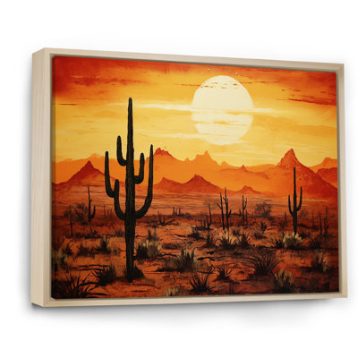 Cactus Sunrise Silhouettes - Cactus, art mural