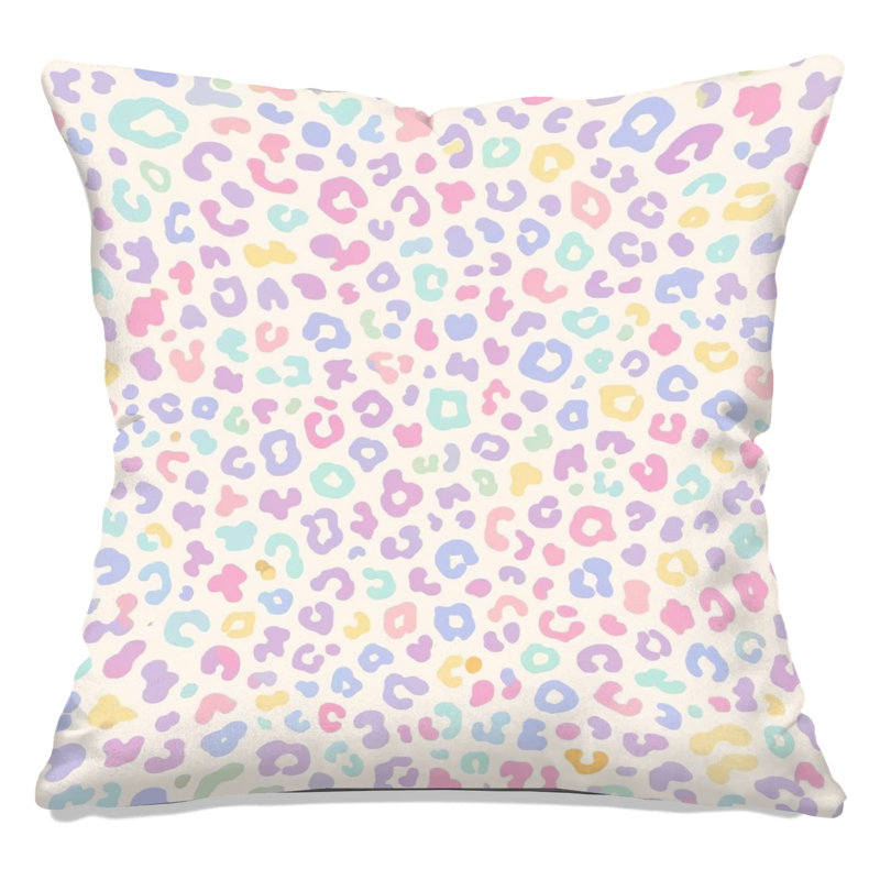 Coussins décoratifs à imprimé léopard, 26 x 26 pouces, Rose clair / mauve clair