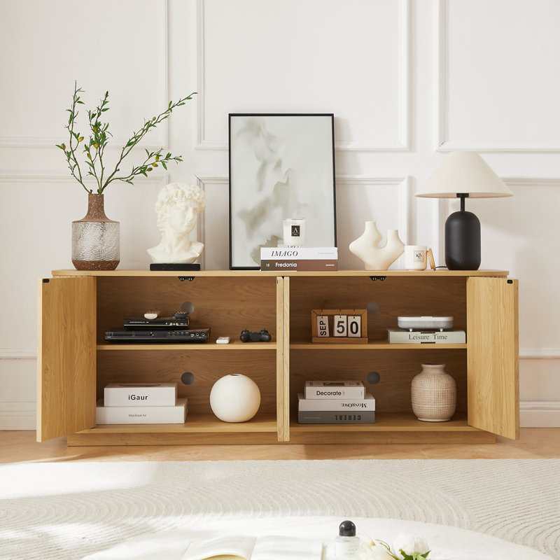 Meuble télé avec buffet pour la cuisine, la chambre à coucher et le vestibule, Naturel