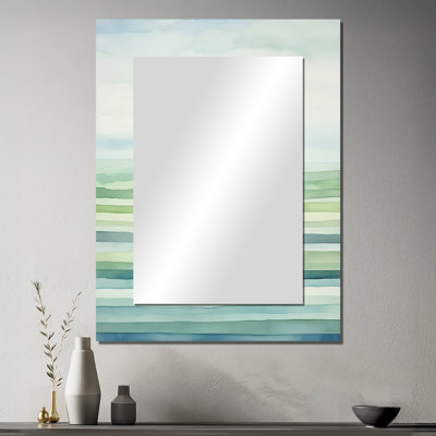 Minimalisme harmonique horizon II paysage - miroir mural minimaliste, miroir décoratif moderne, art imprimé en métal
