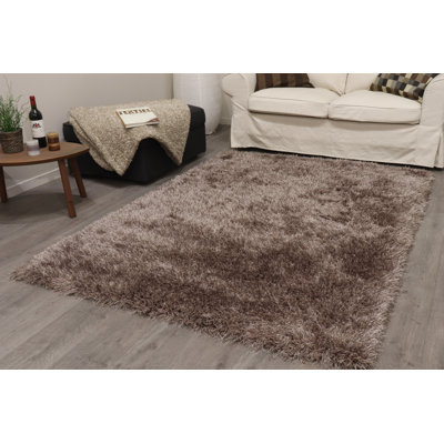 Solid Colour Shag Area Rug Set