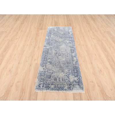 Tapis de couloir oriental en laine noué à la main gris cassé 2 pi 8 po x 7 pi 8 po 69921FE9BBA149F28257FF8F210FEAF9
