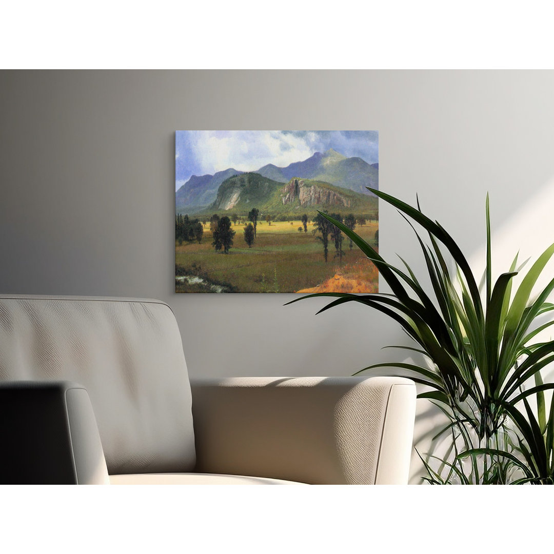 Vintage Mountain Landscape Canvas Wall Art, Classic Valley Scene Print, Serene Nature Decor, Rustic Home Art Gift