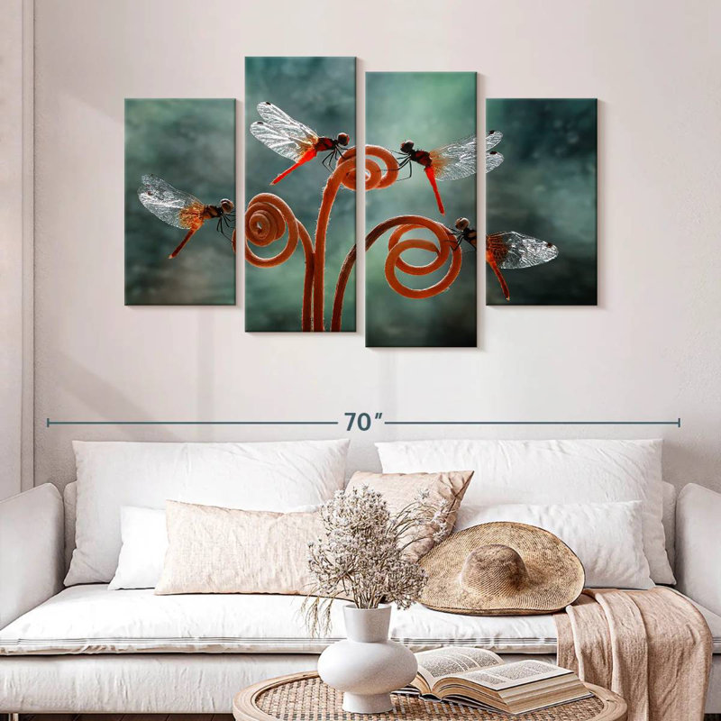 Brampt Perching Dragonflies, 32"H x 52"W