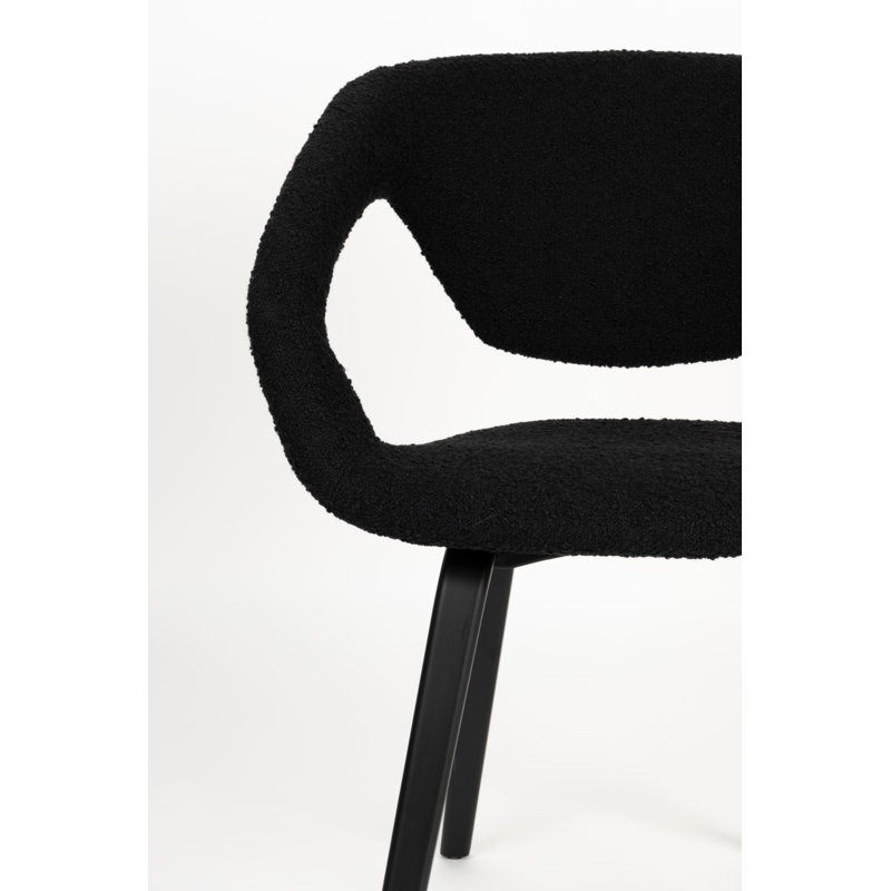 Chaises de salle à manger Flexback (2), Noir, Noir
