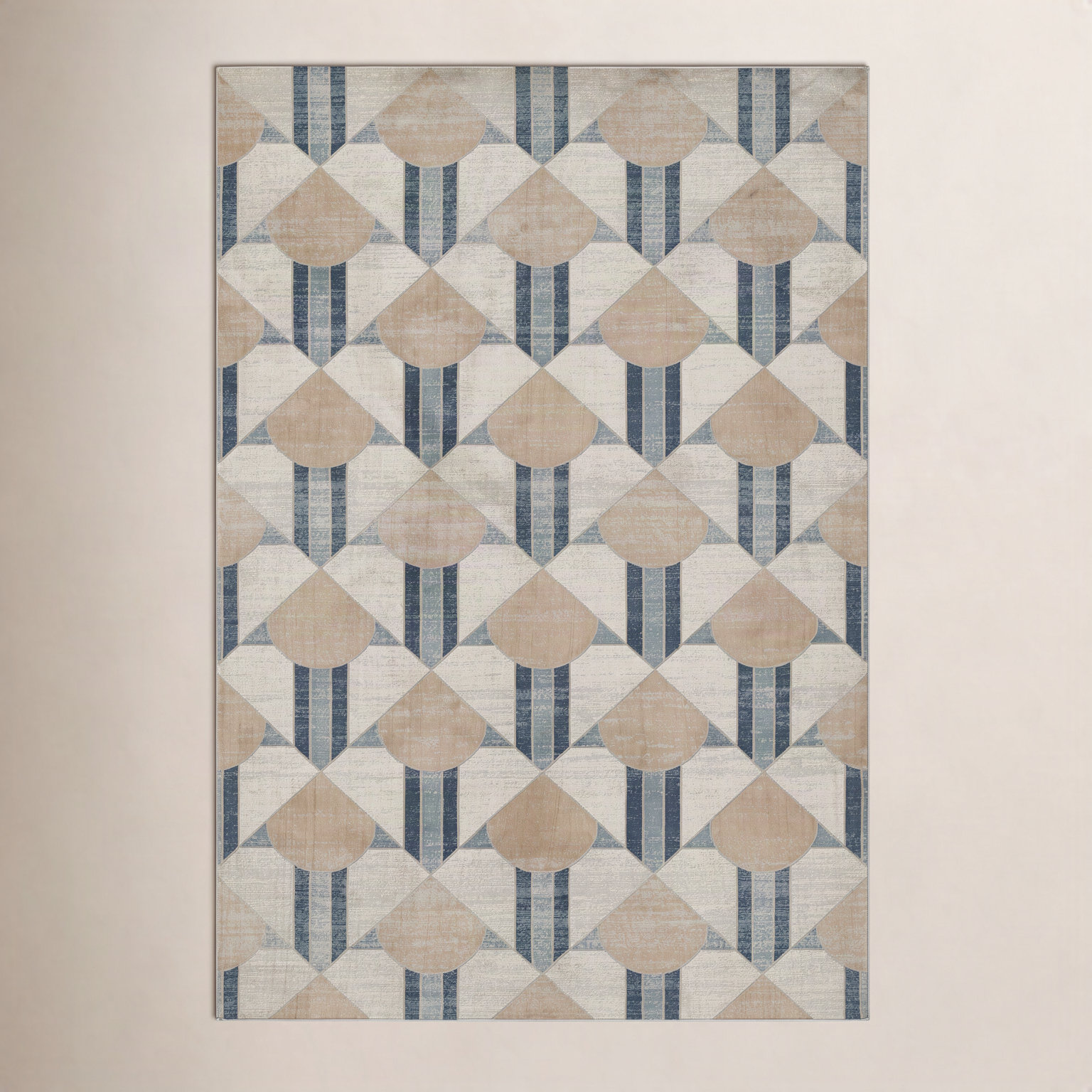 Scout Blue Geometric Rug, Rectangle 3'10" x 5'7"