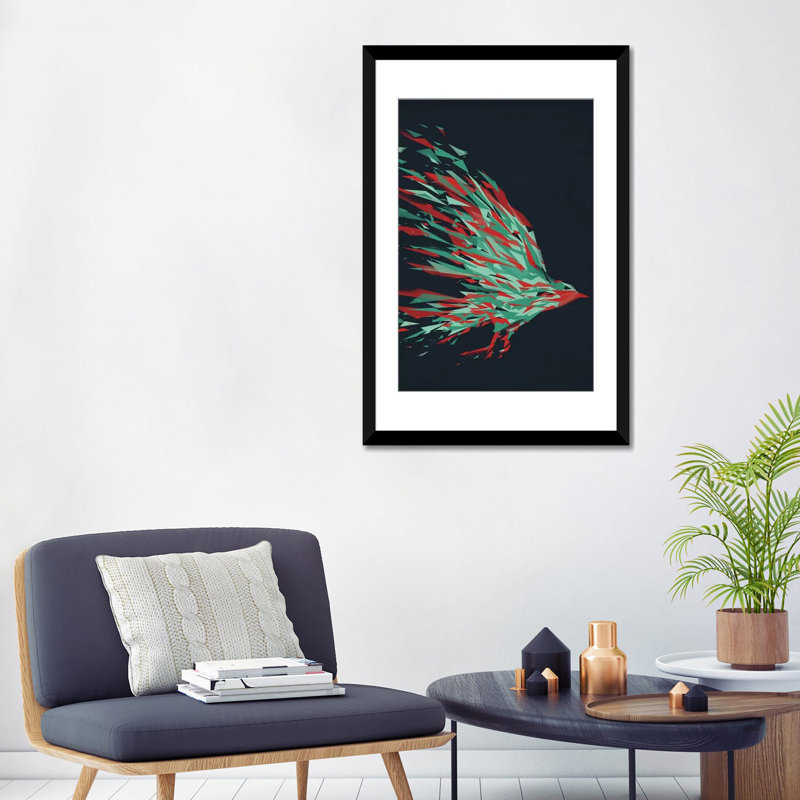 «Swift», reproduction d'impression sur toile, H 32 po x l 24 po x P 1 po, Papier d'art encadré noir, Blanc