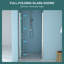 Porte de douche l 30 po x H 72 po avec fonction de pliage, verre trempé, espace, porte d'accès à la salle de bain réglable, porte