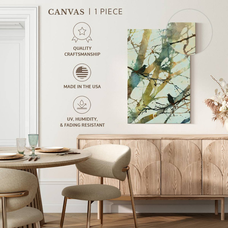 Harnek Botanical Birds II, 36" H x 24" W