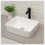 Lavabo de salle de bain vasque rectangulaire en céramique blanc / noir 15 po avec robinet et trop-plein Hewei