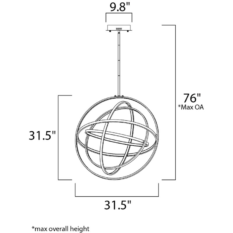 Maselli 5 - Light Dimmable LED Globe Chandelier, Black