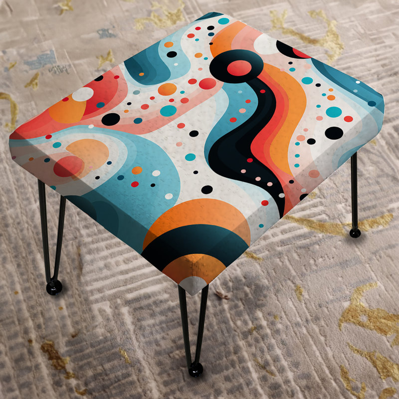 Repose-pieds Cheerful Swirl Dance - Pois rectangulaires