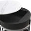 Table basse à plateau relevable moderne avec rangement et 3 repose-pieds blanc et noir