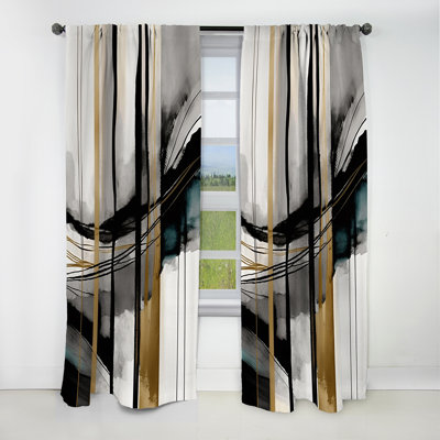 Abstract Transitional Modern Shapes II - Shapes Abstract Blackout Curtain - 1 Panels