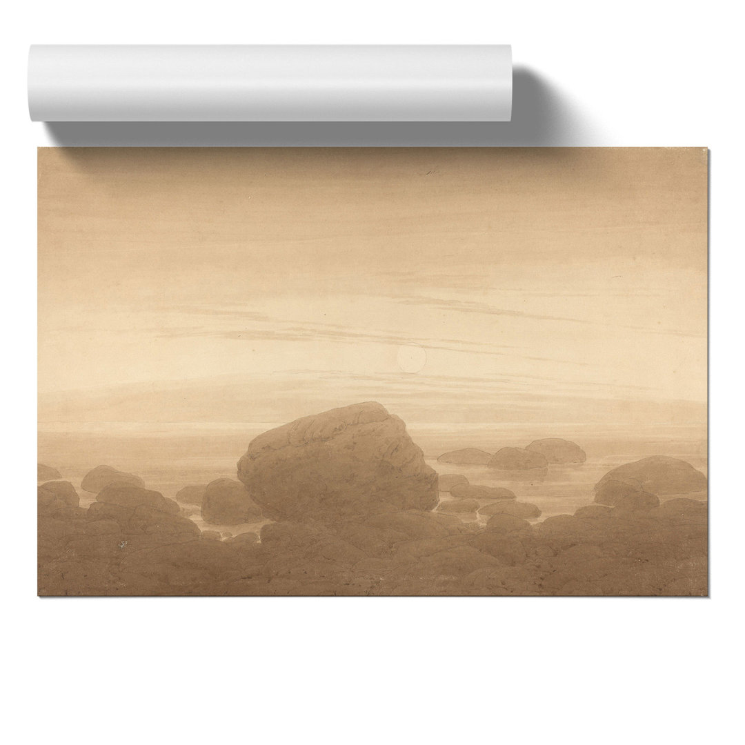 Moonrise on an Empty Shore by Caspar David Friedrich - Frameless Print