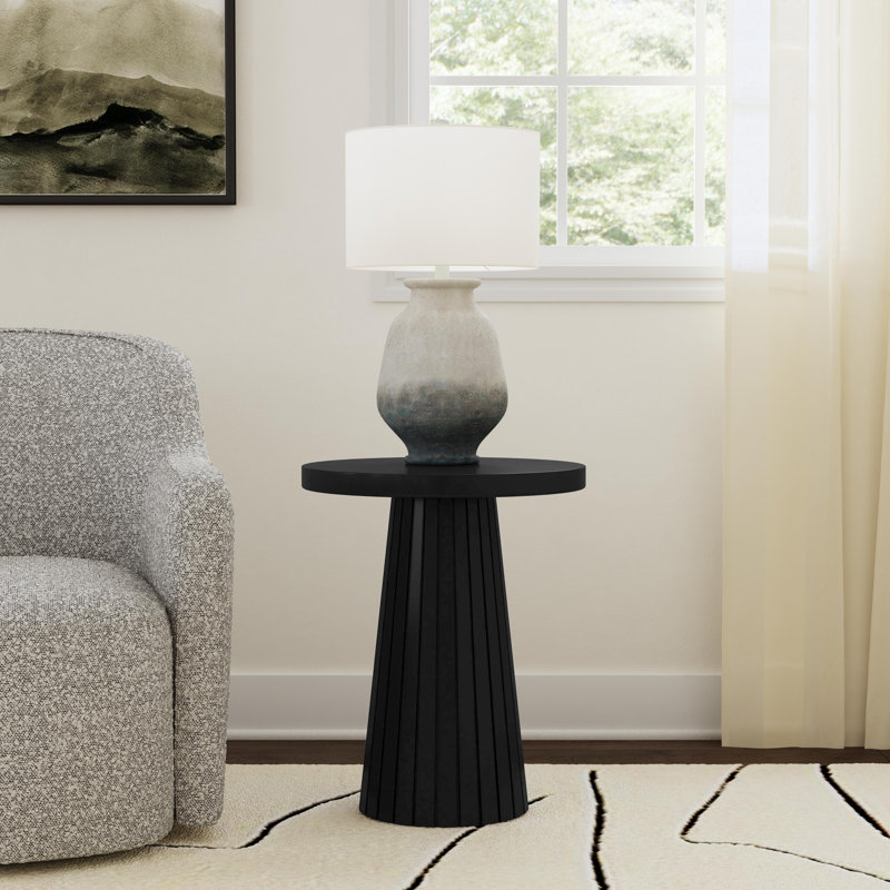 Ebern Designs Mango Wood Side Table, Black