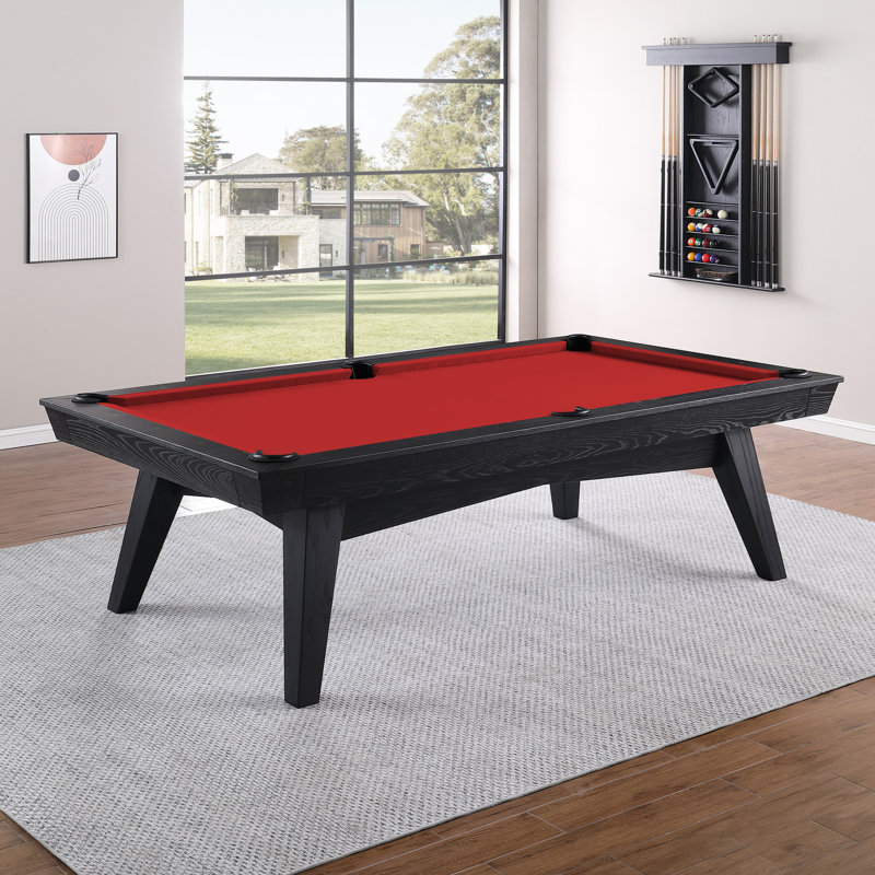 Table de billard sans ardoise ModArt, 7 pi, Rouge, Bois de frêne noir