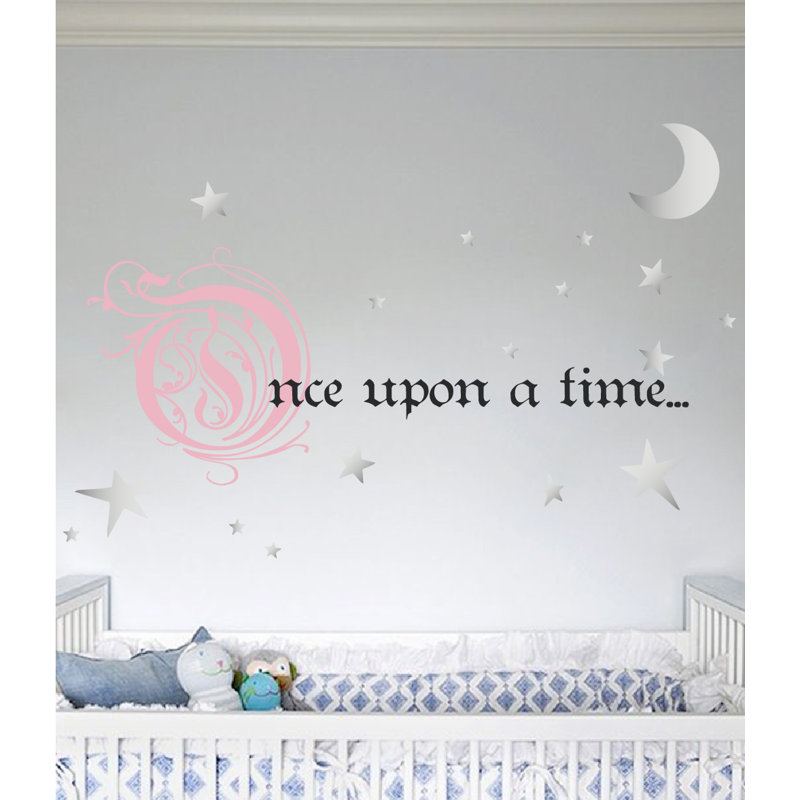 Décalcomanie murale une fois sur un temps, H 31 po x l 66 po x P 0,01 po, Rose / argenté / noir