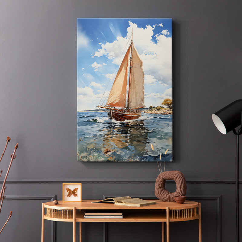 NAUTICAL Series CECXLIV - Toile tendue avec châssis de qualité supérieure - Prêt à être accroché, H 18 po x l 12 po