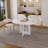 47.24" Round Dining Table For 4 - Farmhouse Mdf Table With Marble White Finish