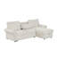 U_STYLE Canapé-lit modulaire convertible de 95 po avec méridienne de rangement, dossier escamotable avec 2 porte-gobelets, accoudoirs arqués avec garniture cloutée, tissu en polyester tricoté Warp, structure en bois d'acacia