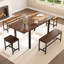 Ensemble de table de salle à manger extensible 5 pièces pour 4 à 8 personnes avec bancs et tabourets, ensemble de cuisine peu encombrant-1993930215-1993930214-1993930211