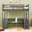 Lit mezzanine avec bureau en U intégré et tiroirs de rangement multiples-2058643284-2058643306