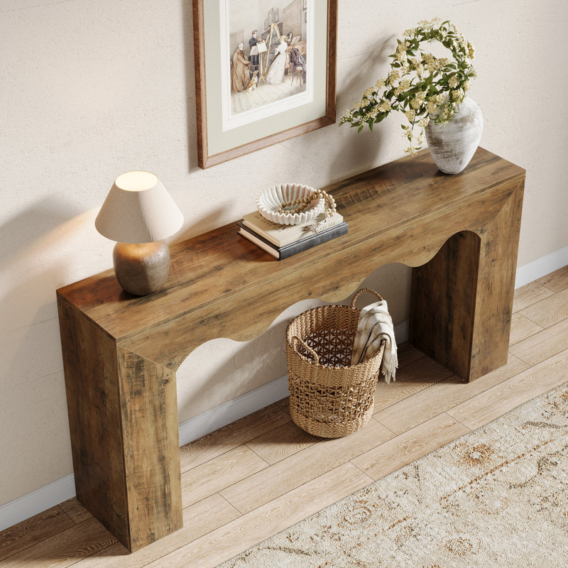 160 cm Console Table with Wavy Design