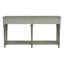 Table d'entrée rétro, gris délavé, 4 tiroirs, tablette ouverte, fabriquée en pin et console stable idéale pour les couloirs