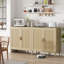 Buffet avec rangement, buffet à 4 portes avec tablettes réglables pour la cuisine, le salon et la salle à manger, naturel