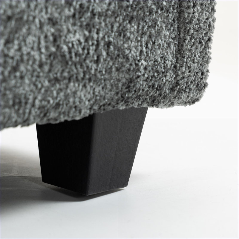 Fauteuil surdimensionné simple rembourré avec repose-pieds Boucle, Grey