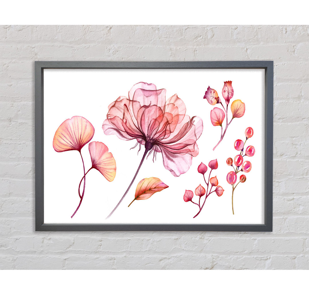 Pink Flower Madness - Einzelner Bilderrahmen Kunstdrucke auf Leinwand