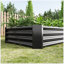 2 pots de jardin rectangulaires surélevés en métal noir 6 × 3 × 1Ft-620205997-620205987-620205990