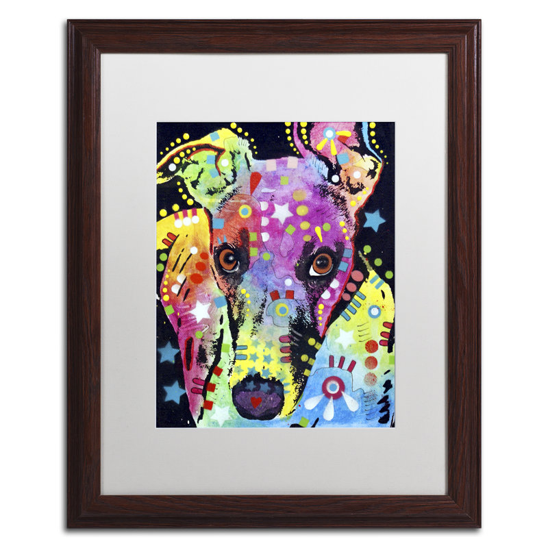«Whippet», impression sur toile encadrée, Blanc, H 20 po x l 16 po x P 0,5 po, Argent